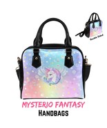 Rainbow Unicorn Artistic Fantasy Inspired PU Leather Shoulder Bag. - $135.00