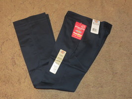 Dickies Girl's School Uniform Flare Flat Front Wide Band Navy Blue Sz 1 Jr 28x31 - $12.82