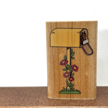 Comotion Wood Rubber Stamp, Flower Mailbox Squirrel - Unused - $9.99