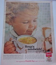 Campbell’s Soup Little Girl Eating Magazine Print Advertisement 1962 - £4.67 GBP