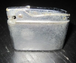 RONSON ADONIS Flat Automatic Art Deco Striped Engraved "RHW" Petrol Lighter   - $19.99