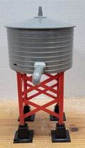Vintage Plasticville Water Tower Red/Gray/Black Railroad Model Train Dis... - $18.81