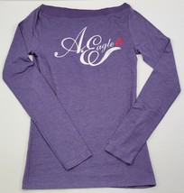 L) American Outfitters Sheer Women Purple Long Sleeve T Shirt Small - $12.86