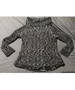Dressbarn Marled Chunky Knit Cowl Neck Sweater Black White Long Sleeve XL - €12,53 EUR