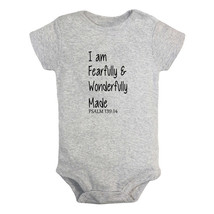 I&#39;m Fearfully and Wonderfully Made Funny Romper Newborn Baby Bodysuits Jumpsuits - £8.20 GBP