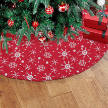 Christmas Non-woven Fabric White Color With Red Outsole Snowflake Tree Skirt - £3,088.31 GBP+