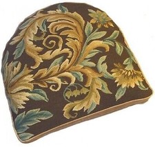 Chair Cushion Aubusson Floral 18x20 20x18 Brown Velvet Down Feather Insert - $259.00