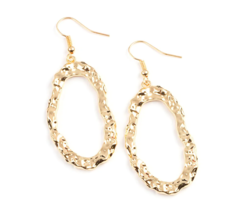Paparazzi Artifact Checker Gold Earrings - New - $4.50