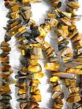 Golden Brown Rusty Tiger Eye Gemstone Chip Beads Nugget Strand 35&quot; String - £9.64 GBP