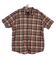 Prana Mens Bryner Plaid Shirt Size XXL Organic Cotton Red Beige Plaid - £9.34 GBP