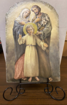 Holy Family Arched Tile Plaque with metal stand, New - £45.09 GBP