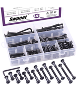 141-Piece M6 Carbon Steel Hex Drive Socket Bolt and Nut Kit with Wrench - $41.90 CAD