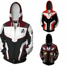 Avengers 4: Endgame Captain Iron man Zipper Jacket Hoodie Men&#39;s Sweatshi... - $27.99