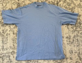 Nike Tiger Woods Golf Mock Turtle Neck Mens Large Shirt Short Sleeve Light Blue - £23.29 GBP
