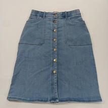 Caslon RN#58665 Women's Blue Cotton Blend Button-Front Denim Skirt Size 6 image 9