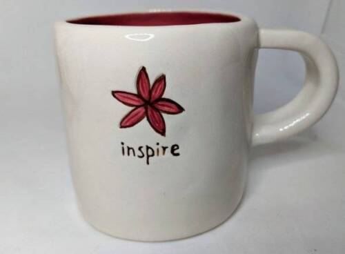 Starbucks Coffee 2008 Inspire Hand Painted Pink Flower Ceramic Coffee Mu... - $11.76