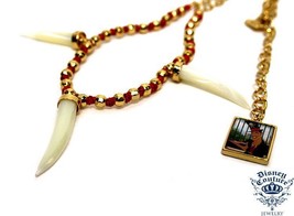 Disney Couture The Princess &amp; The Frog 14KT Gp Beads Tiger Teeth Necklace**Rare! - £34.53 GBP