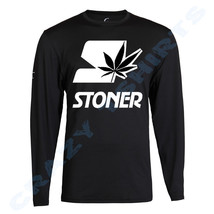 White Marijuana Leaf American Tee Stoner Joint Weed 420 T-Shirt Long Sleeve - £14.67 GBP