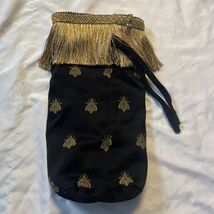 Wine Champagne Bottle Bag Cover Cooler Black Gold Fly Beetle Tassels 12” - €9,51 EUR