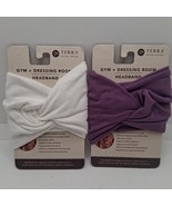 2 pk GYM+ Dressing Room Headband Terra Natural Designs White Purple - $275.44 MXN