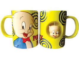 Looney Tunes Porky Pig Figure Ceramic Spinner Coffee Mug, NEW UNUSED - $9.74