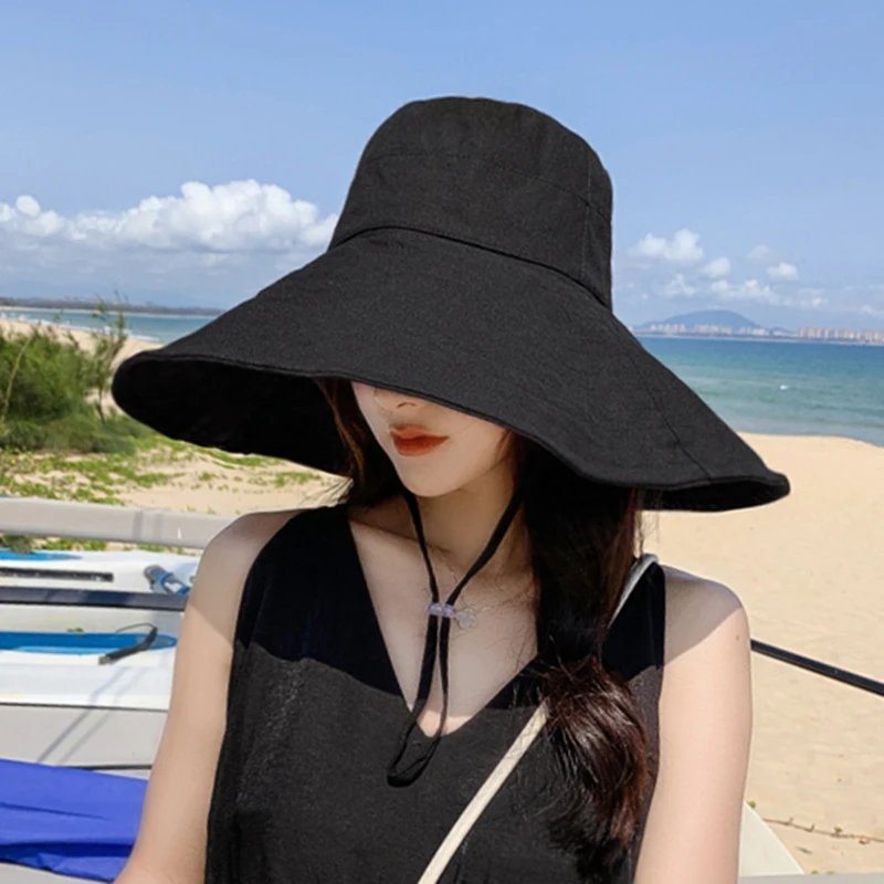 Japan and South Korea Big Brim Hat Women&#39;s Spring and Summer Foldable Travel Sun - £12.16 GBP