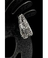 Designer Signed Sterling Silver Scroll Hoop Earrings - £19.74 GBP