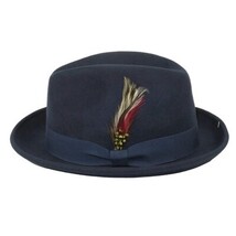 Men's Broner Wool Hat Classic Soft Fedora SCORSESE 73-784 Navy Blue image 6