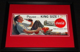 Vintage Coca Cola King Size Framed 11x14 Poster Display Official Repro - £27.68 GBP