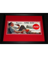 Vintage Coca Cola King Size Framed 11x14 Poster Display Official Repro - £27.24 GBP