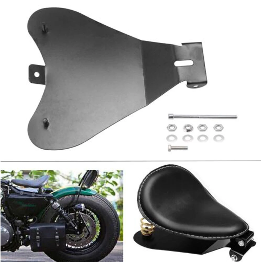 Motorcycle Black Solo Seat Baseplate Bracket Support Holder Mounting Kit... - £30.20 GBP