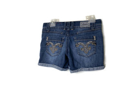 Candies Juniors Size 3 Jean Shorts Embroidered Pockets Double Button Closure - £6.68 GBP