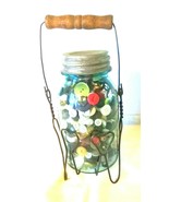 Antique Canning Jar Loaded with Vintage Buttons - £19.81 GBP