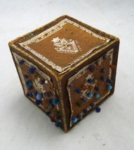 Antique Victorian H F Neuss advertising sewing pin cube large gilt - £28.31 GBP