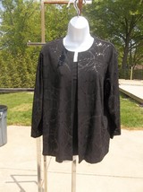 Nwot Alfred Dunner Black Sparkle 2PC Look Top M - $24.99