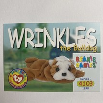 Wrinkles the Bulldog 1998 Series I 4103 Beanie Babies Official Club Trading Card - £1.35 GBP