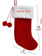 Personalized Christmas Stockings, set of 4, 18 inch cable knit with faux fur cuf - £35.58 GBP