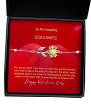 Wife Sunflower Bracelet Gift from Husband to My Beautiful Amazing Soulmate Sunfl - £39.77 GBP