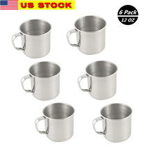 6 Pack Stainless Steel Coffee Soup Mug Tumbler Camping Mug Cup 12oz - £12.24 GBP