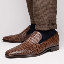 Genuine caiman crocodile Shoes Trento Brown image 6