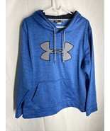 Under Armour Men&#39;s Storm Big Logo Loose Fit Blue Hoodie Pullover Size L - £18.41 GBP