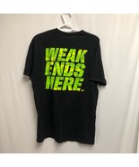 Musclepharm MP Graphic T-Shirt Mens Large Black Green Weak Ends Here Tee - $16.65