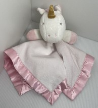 Cloud Island Unicorn Lovey 14&quot; Baby Security Blanket Pink Satin Sparkles - £9.72 GBP