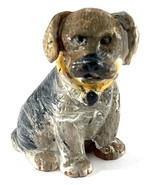 Melissa &amp; Doug Handcrafted Ceramic Dog Figurine 3” Brown Glazed Puppy Sc... - €13,56 EUR