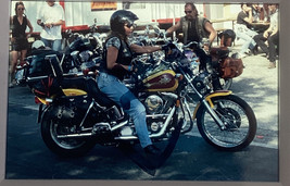1990-00 Harley Davidson Biker Girl Austria Leather Skirt Motorcycle Photo Slide - £13.38 GBP