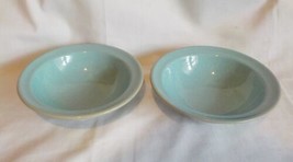 2 Vintage Harkerware Harker Ware Blue Mist Rimmed Soup Cereal Bowls  - £20.09 GBP