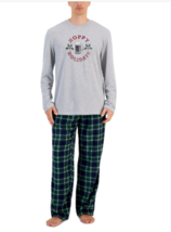 $60 Club Room Mens 2-Piece Pajama Set Hoppy Holidays Fleece Long Sleeve ... - $19.31