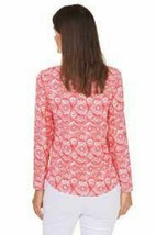 Nwt Ibkul Venetian Tiles Coral Long Sleeve Crew Neck Shirt - Xl &amp; Xxl Upf 50 - $42.99