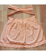 Vintage Handcrafted Half Apron Orange White Check 20&quot; Long 63&quot; Waist w/ ... - €12,15 EUR
