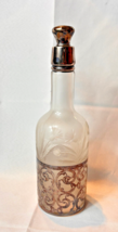 Art Nouveau La Pierre Liquor Decanter Sterling Silver Overlay Etched Glass - £78.91 GBP